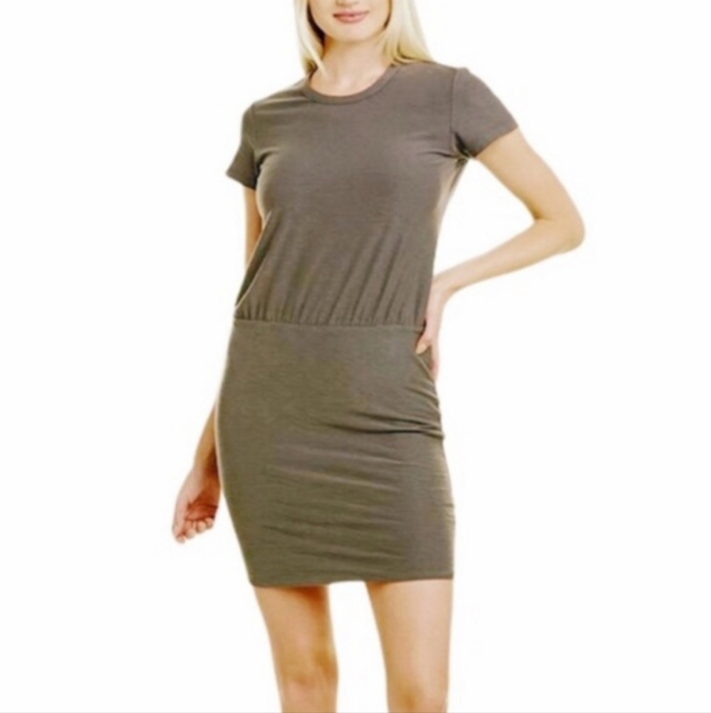 James Perse Blouson Olive Green T Dress